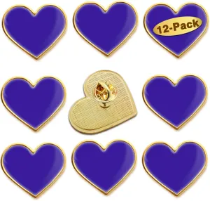 12/25/50/100Pcs Multicolor Heart Love Lapel Pins Bulk - Metal Heart Health Brooch Badge For Men Women Clothes Bags Hats