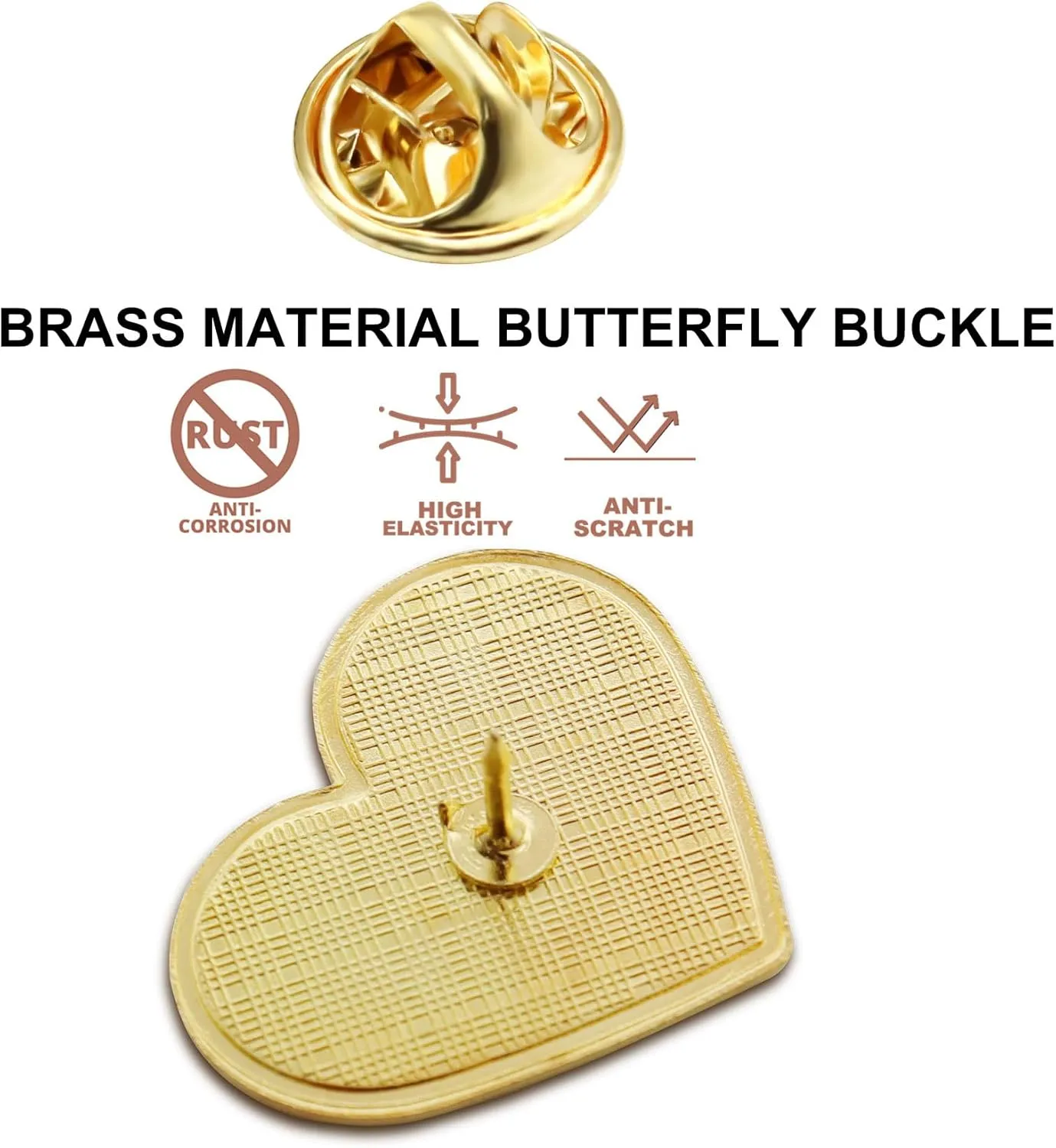 12/25/50/100Pcs Multicolor Heart Love Lapel Pins Bulk - Metal Heart Health Brooch Badge For Men Women Clothes Bags Hats