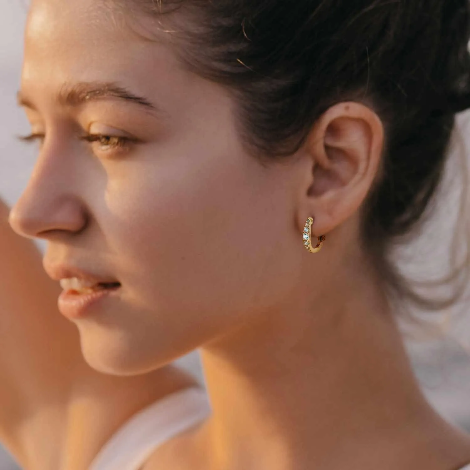 14K Gold Hoop Earrings Cubic Zirconia big Womens Earrings large Hoop Earring Small Gold Jewelry for Women Earring 16MM / 25MM