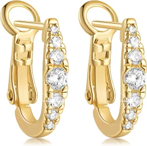 14K Gold Hoop Earrings Cubic Zirconia big Womens Earrings large Hoop Earring Small Gold Jewelry for Women Earring 16MM / 25MM