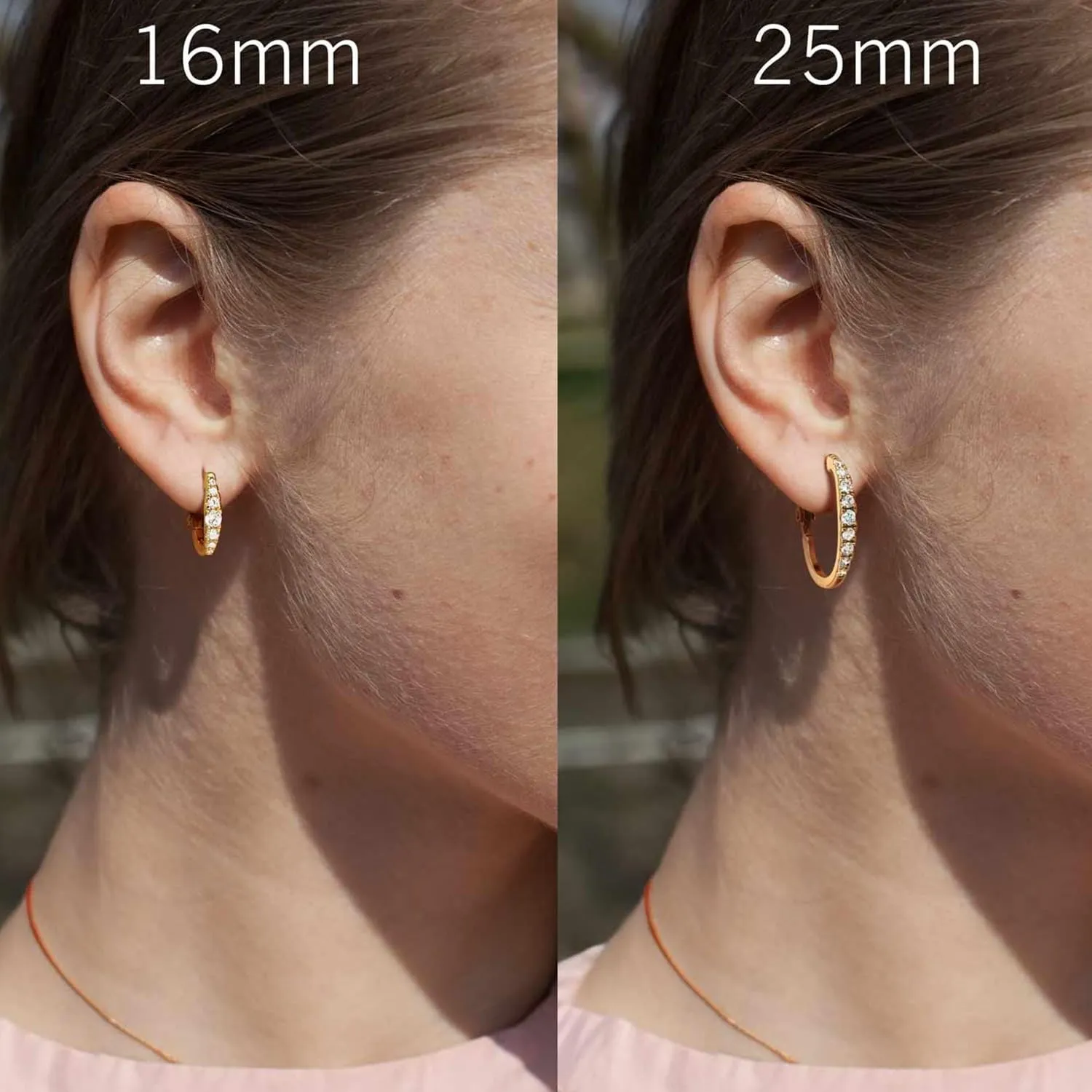 14K Gold Hoop Earrings Cubic Zirconia big Womens Earrings large Hoop Earring Small Gold Jewelry for Women Earring 16MM / 25MM
