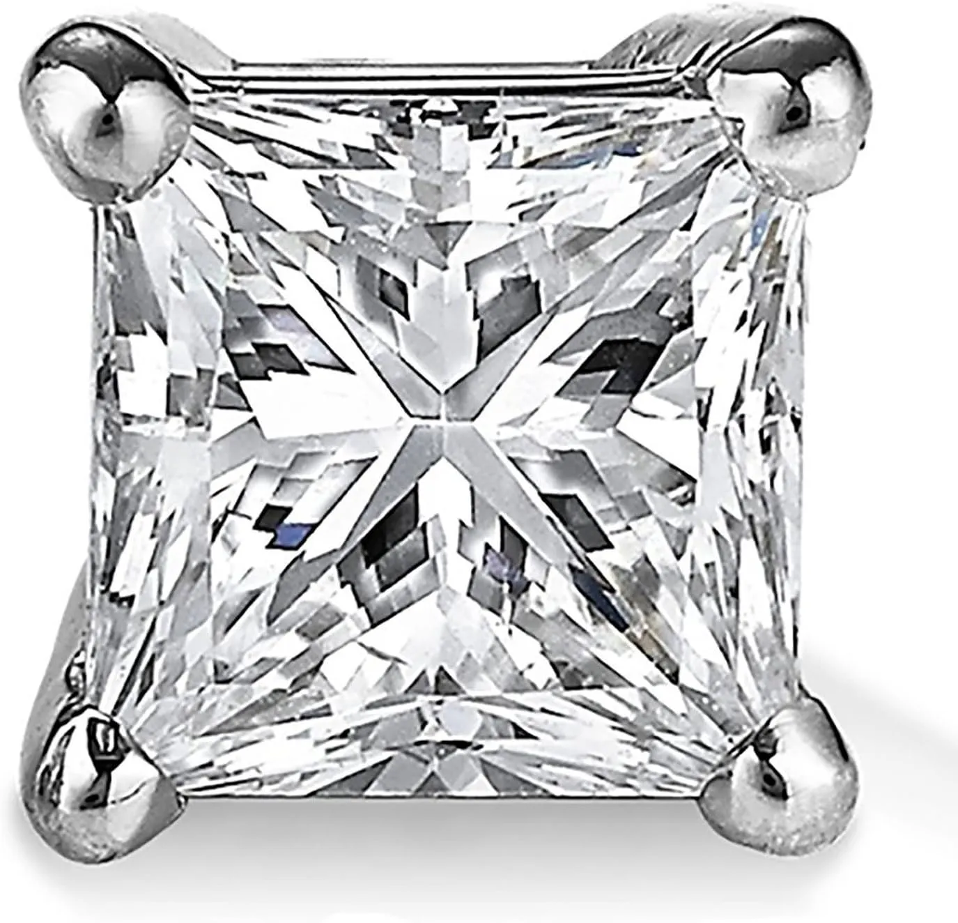 14k Gold Plated Post & Sterling Silver 4 Prong Pure Brilliance Cubic Zirconia Stud Earrings CZ 1.0 to 10.0ctw