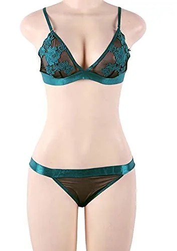 2 Piece Lace Bra and Knickers Sets Women Plus Size Lingerie Bra Set