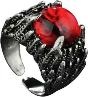 2025 New Vintage Retro Evil Eye/Dragon/Snake/Claw/Wings/Octopus/Cross/Owl/Crown Punk Rings Men Women Jewelry