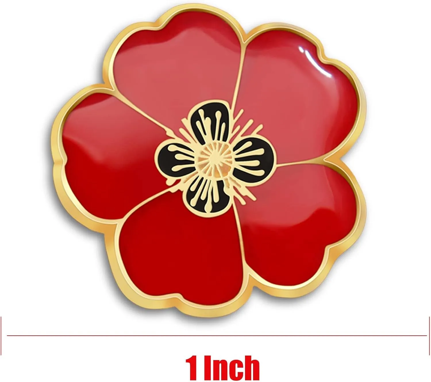 2/20/50/100Pcs Memorial Day Veterans day Flower Enamel Lapel Pin 1, Souvenir For Men Women Clothes Bags Hats