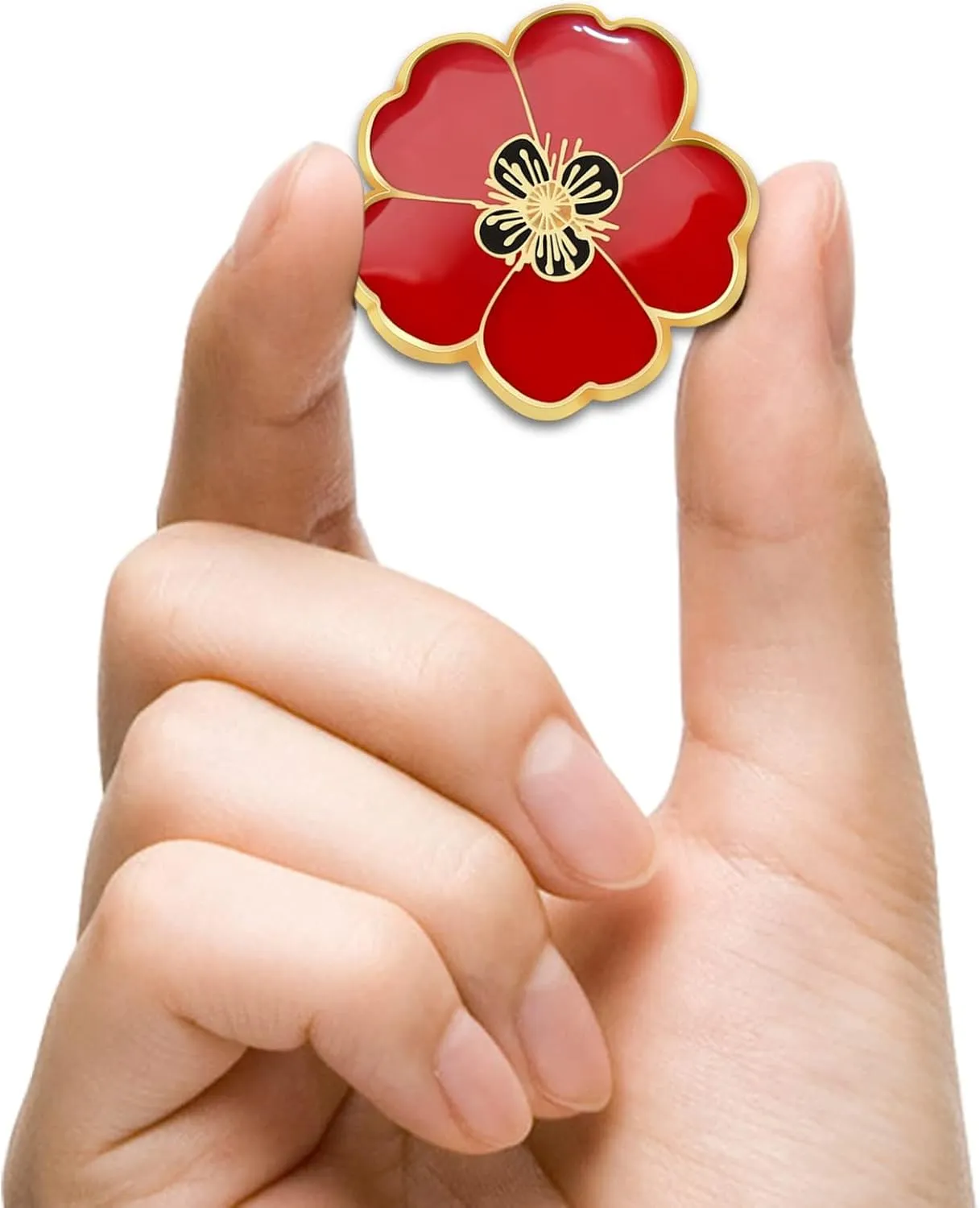 2/20/50/100Pcs Memorial Day Veterans day Flower Enamel Lapel Pin 1, Souvenir For Men Women Clothes Bags Hats