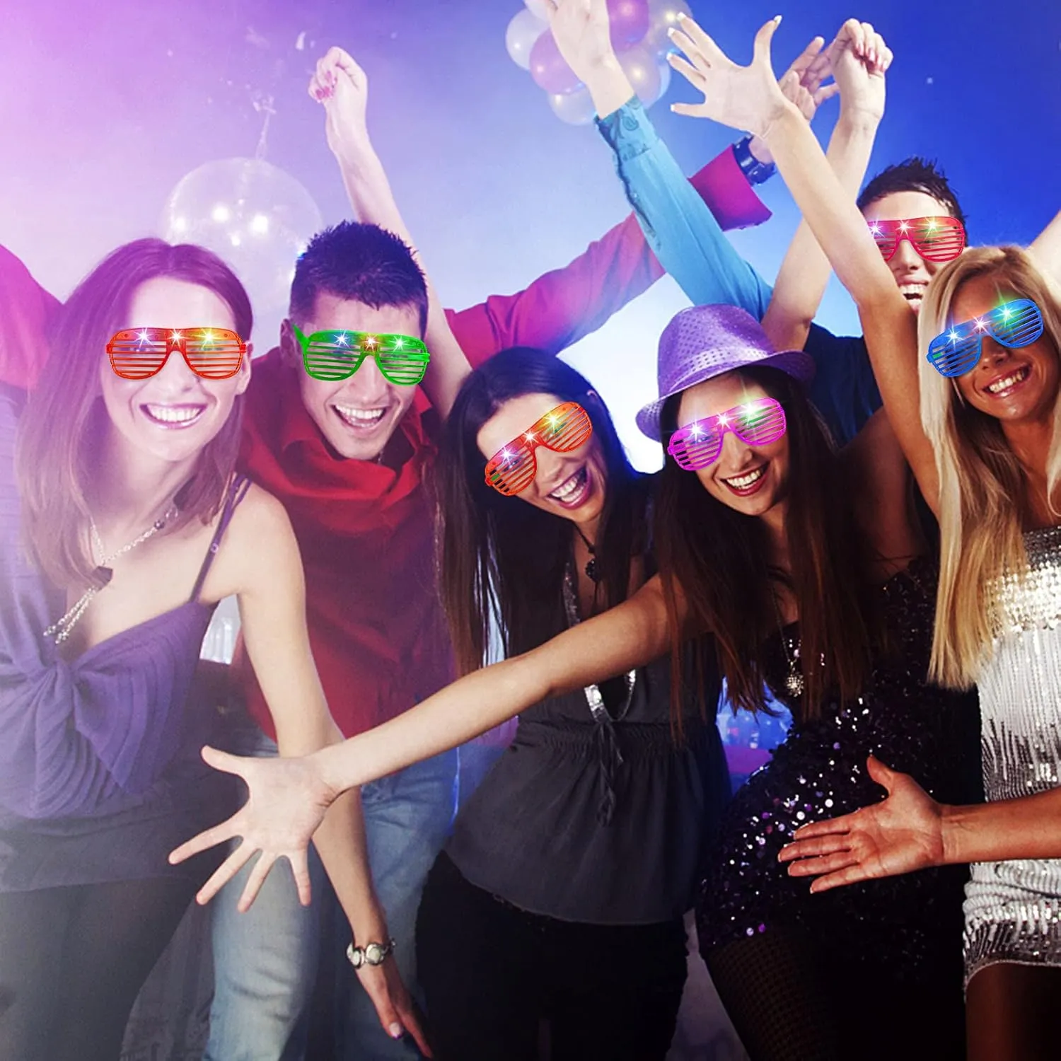 24 Pack LED Glasses, Halloween Party Supplies,5 Neon Colors with 3 Flashing Modes, Glow in the Dark Sunglasses Toys Bulk Neon Party Favors for Kids/Adult Birthday Halloween Holiday