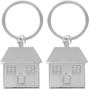 2pcs Our First Home Keychain Housewarming Key Ring Metal New Home Keychain for Couples Friends Housewarming Presents Bag Purse Ornaments