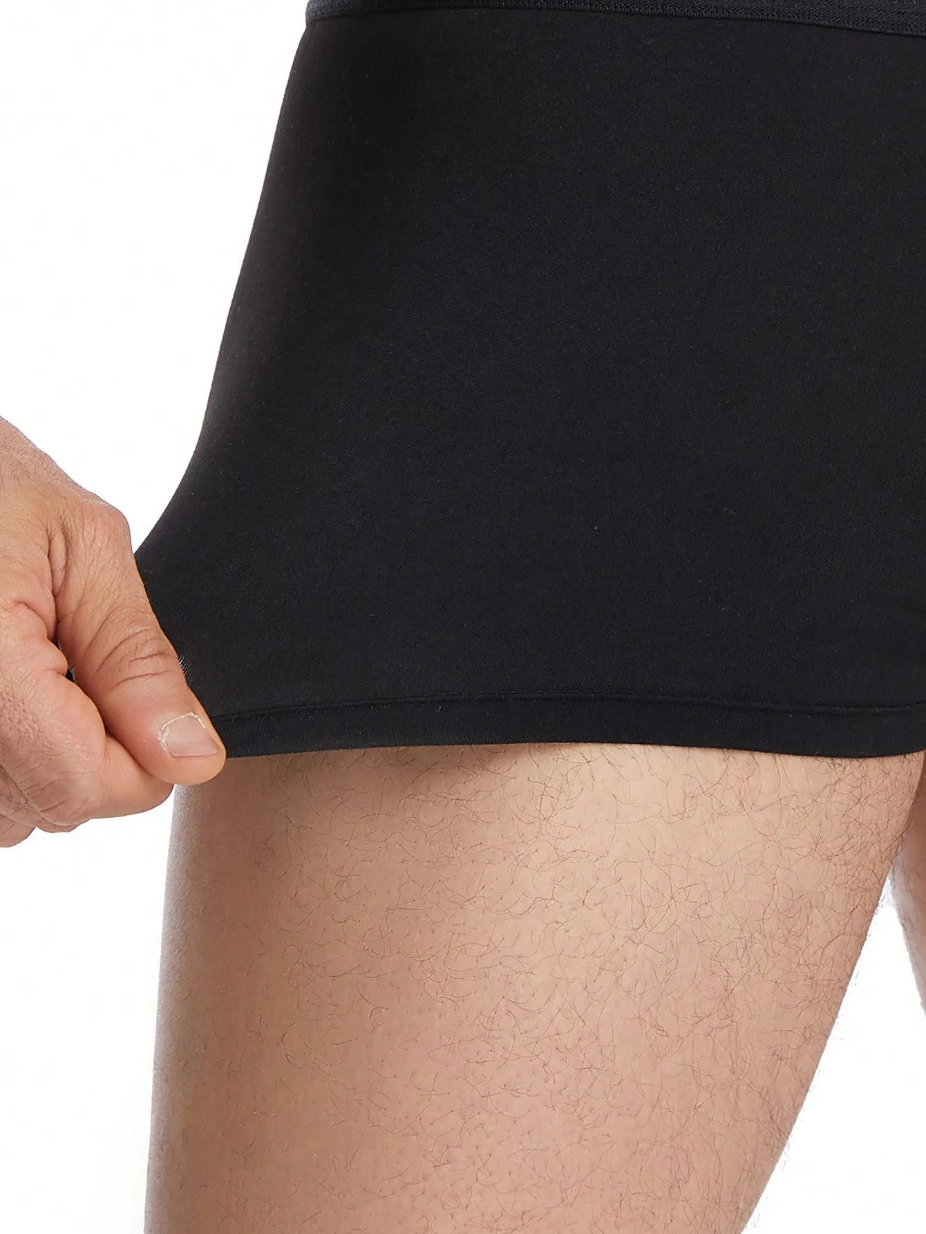 3pcs Men's Breathable Mid-Rise Solid Color Boxer Briefs