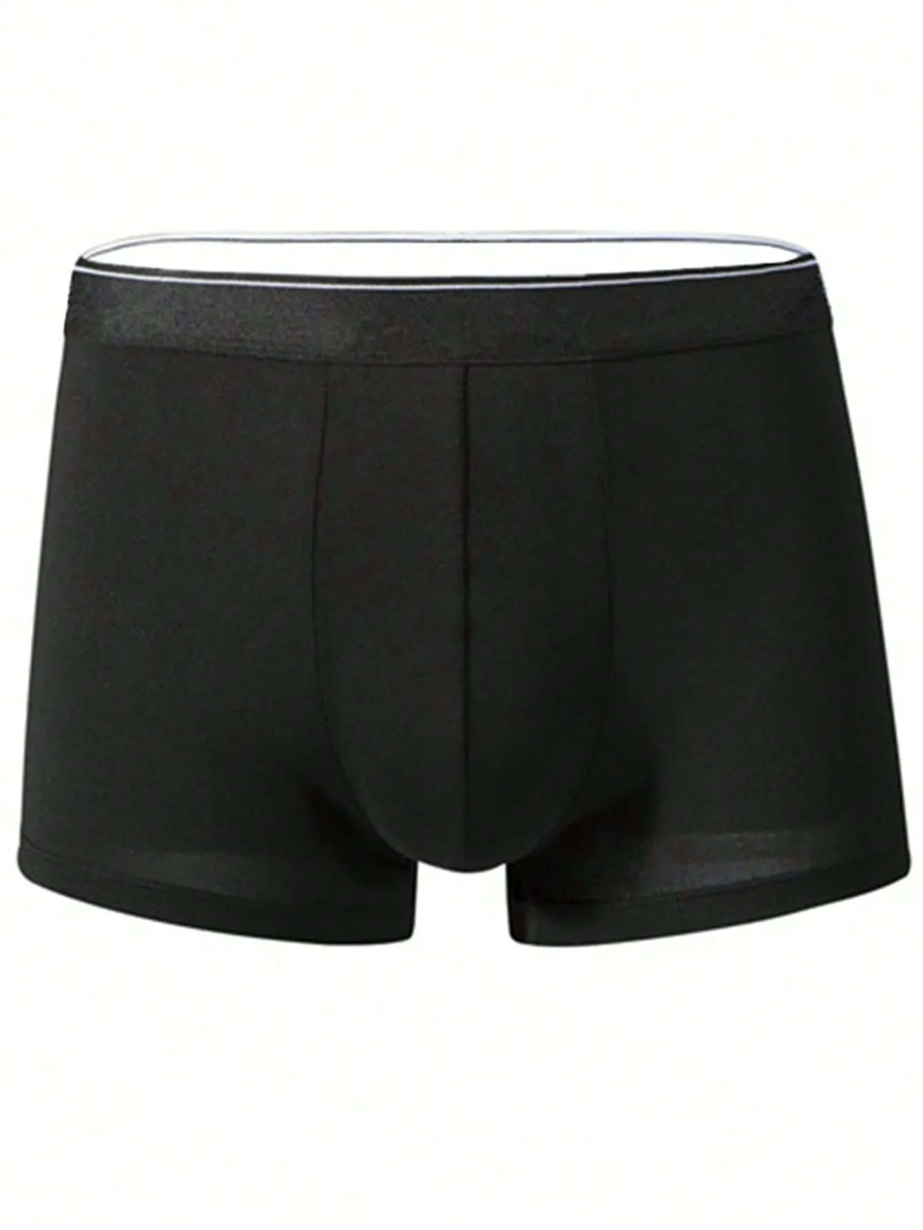 3pcs Men's Breathable Mid-Rise Solid Color Boxer Briefs