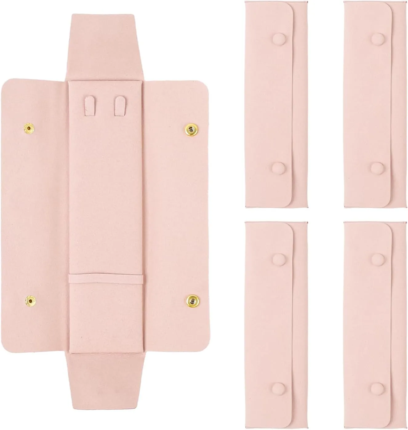 4 Pcs Necklace Travel Case Tangle Free Travel Necklace Organizer Microfiber Jewelry Pouch Necklace Organizer Holder Storage Bag for Women Pink