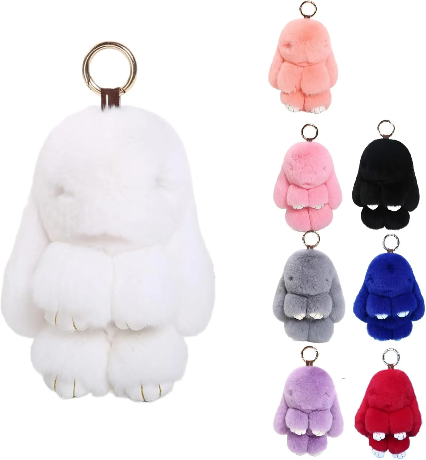 5.9in Bunny Lulu Cute Bunny Keychain Plush Home Decoration Handmade Soft Bunny for Bags,Keys,Backpacks,Holiday