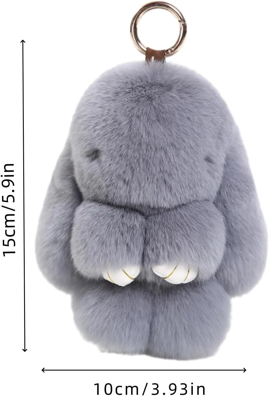 5.9in Bunny Lulu Cute Bunny Keychain Plush Home Decoration Handmade Soft Bunny for Bags,Keys,Backpacks,Holiday