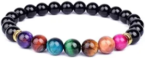 5a Tiger Eye Bracelets Men 7 Chakra Healing Balance Beads Bracelet for Women Reiki Prayer Tiger Eye Stone Yoga Bracelet