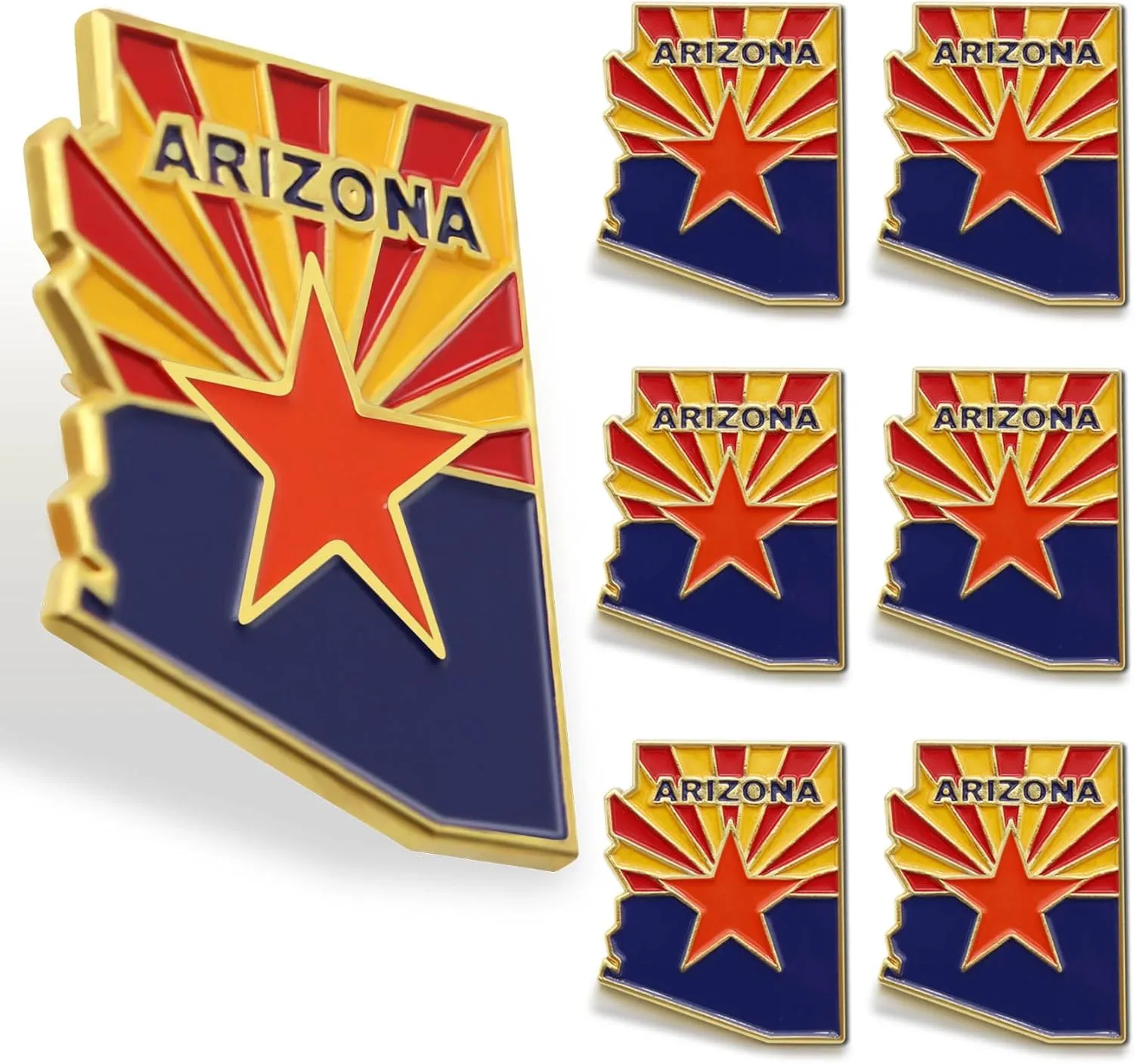 6/12/50/100Pcs Arizona Lapel Pins Bulk - Metal AZ Souvenir for Men Women Clothes Bags Hats Easter Day