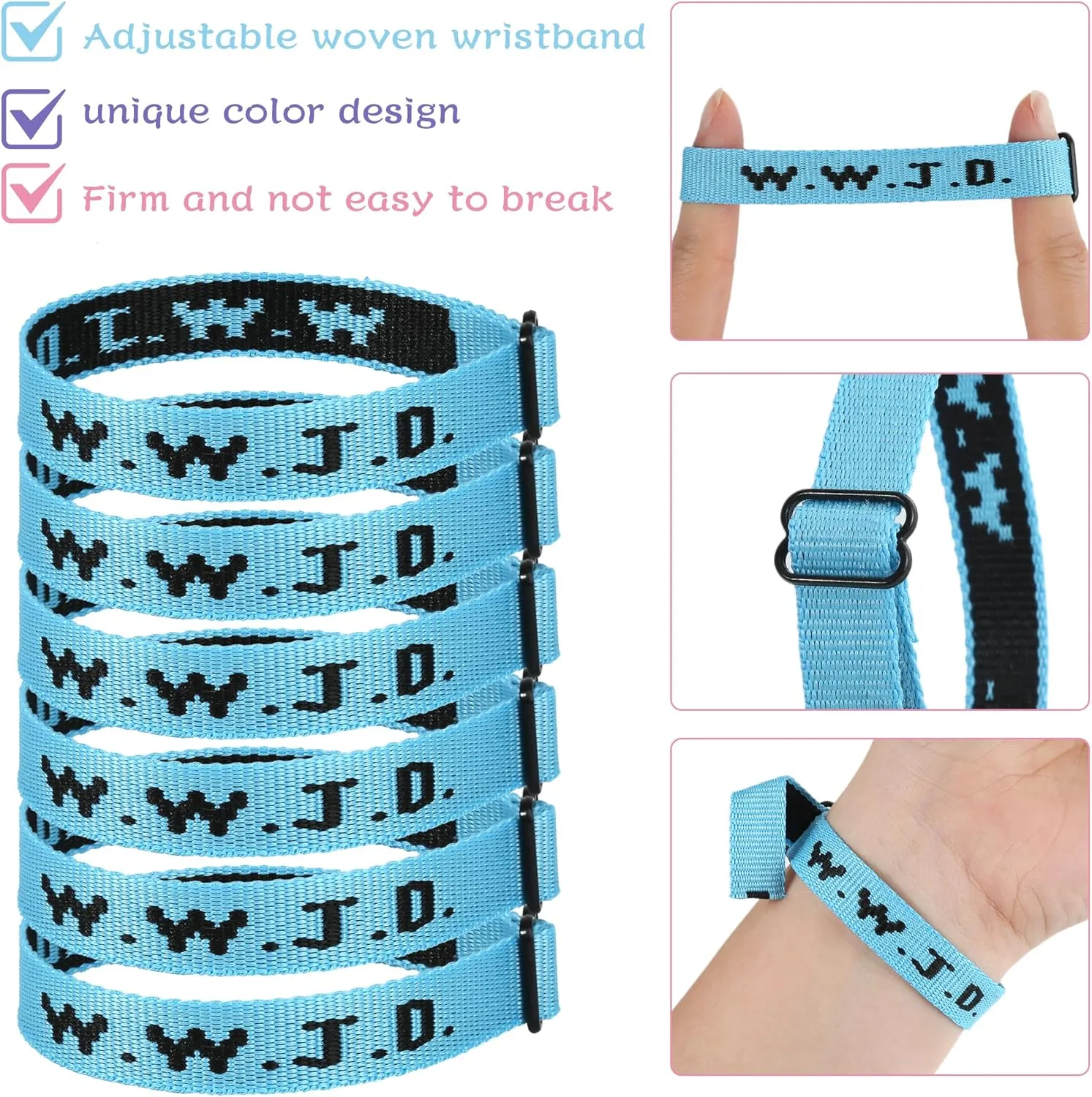 6PCS/12PCS WWJD Bracelet Pack for Women Men, Christian Gifts Wristbands, WWJD Bracelets - What Would Jesus Do Bracelet