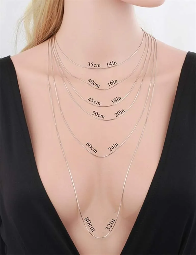 925 Sterling Silver O Chain Necklace Pendant Adjustable 0 Chain Necklace