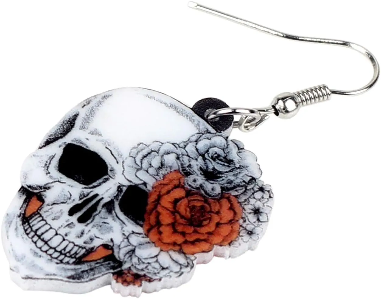 Acrylic Cute Halloween Sugar Skull Earrings Hanging Jewelry Day of the Dead Decor Gifts for Women