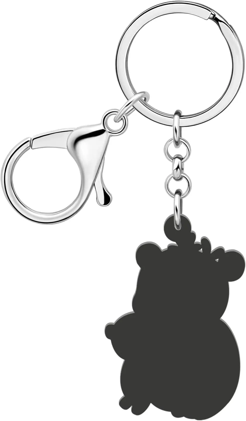 Acrylic Cute Panda Charm for Women Girls Halloween Panda Keychain Key Ring Gifts for Car Purse Bags Keys Accessories
