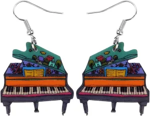 Acrylic Piano Earrings Dangle Statement Musical Jewelry Music Teacher Appreciation Gifts for Women Music Lovers