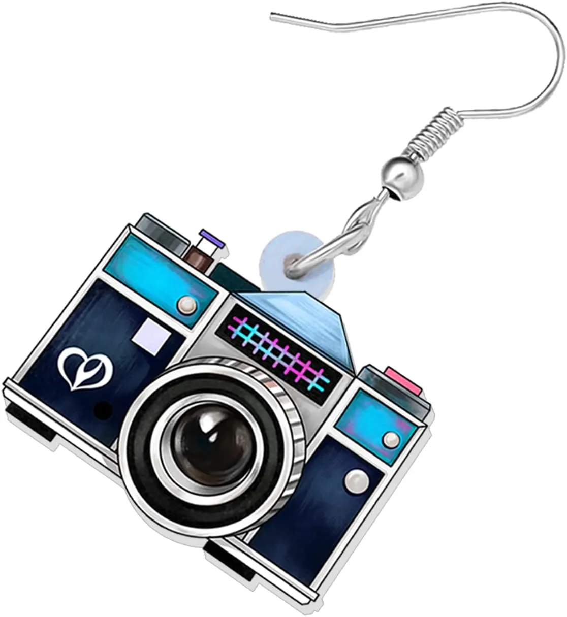 Acrylic Vintage Cassette Tape Earrings Dangle Old Camera Radio 90s 80s Accessories Jewelry for Women