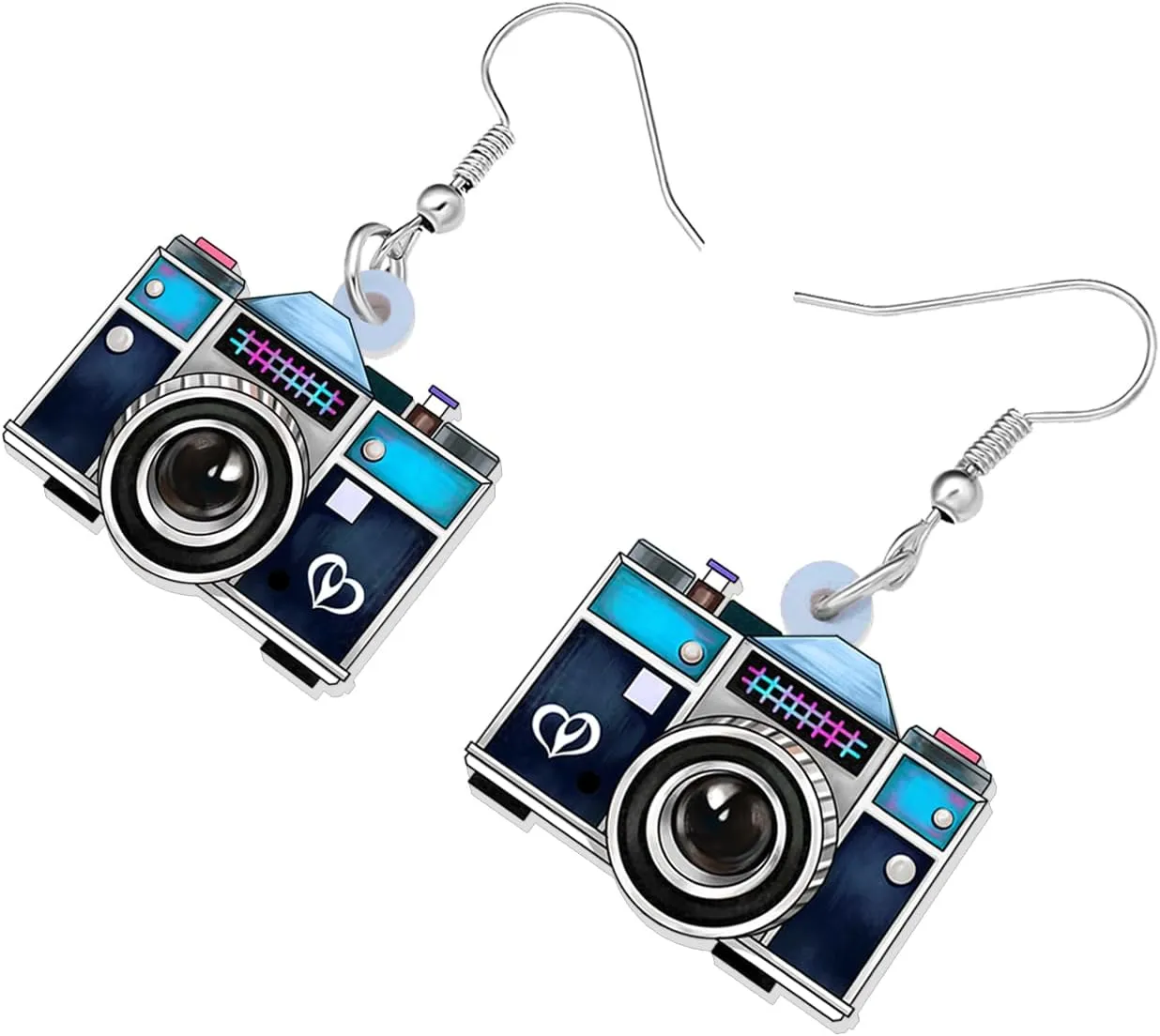 Acrylic Vintage Cassette Tape Earrings Dangle Old Camera Radio 90s 80s Accessories Jewelry for Women