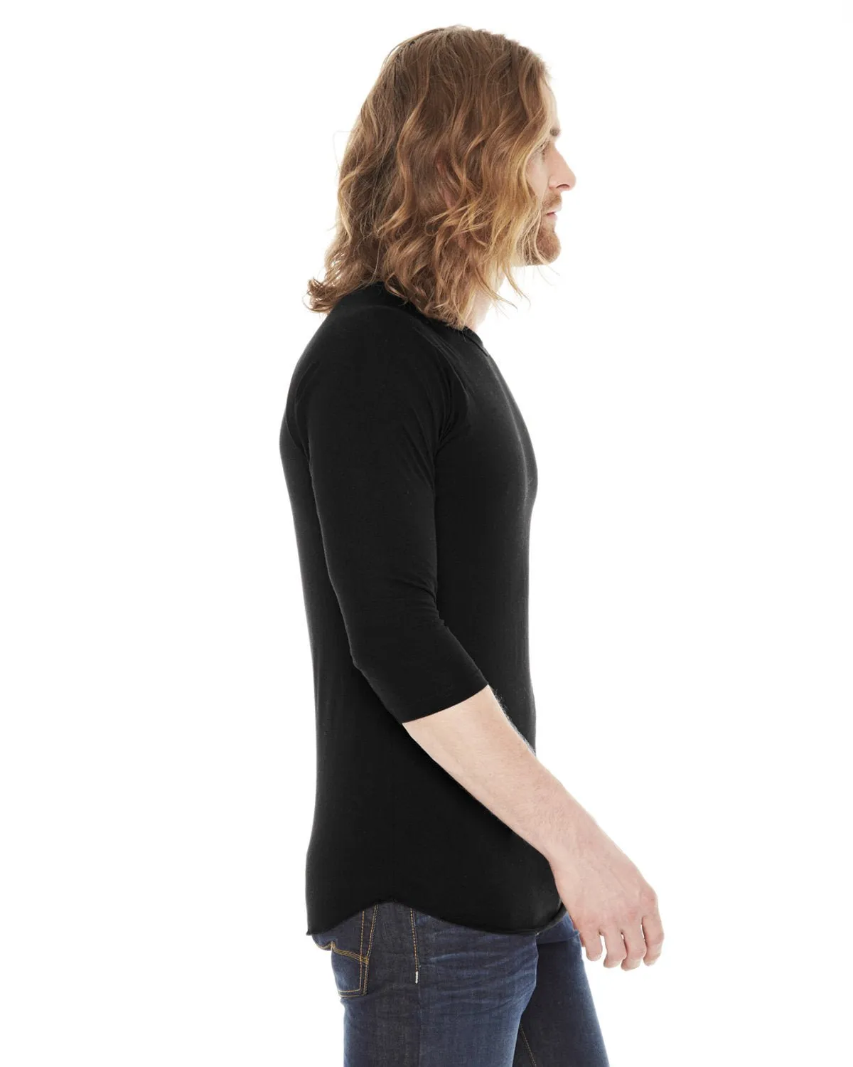 American Apparel BB453W Unisex Poly-Cotton 3/4-Sleeve Raglan T-Shirt