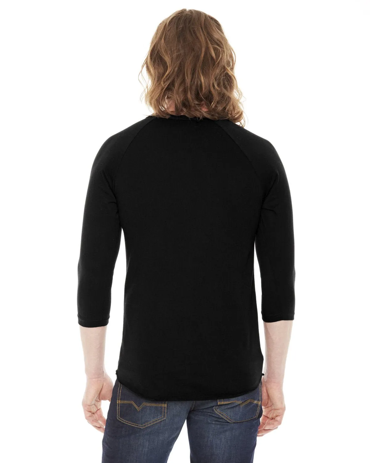 American Apparel BB453W Unisex Poly-Cotton 3/4-Sleeve Raglan T-Shirt