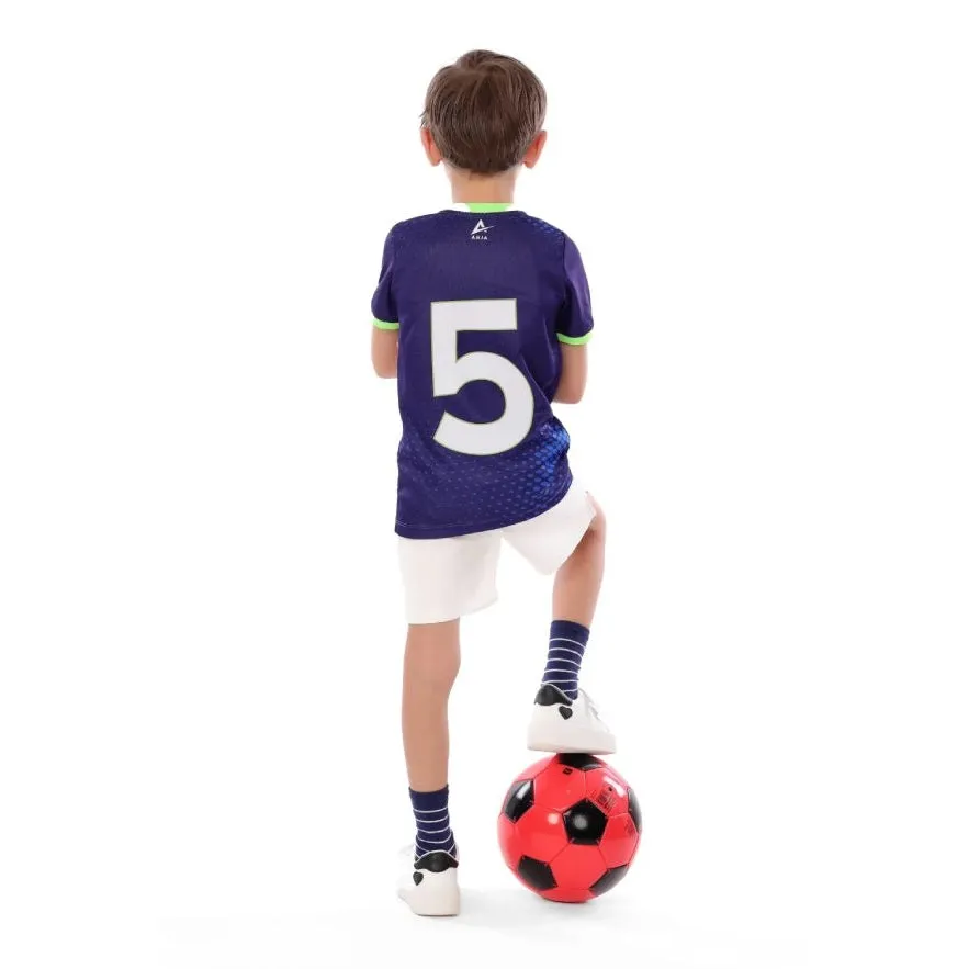 Anja Boys Blue and Green Football T-Shirt [WS]