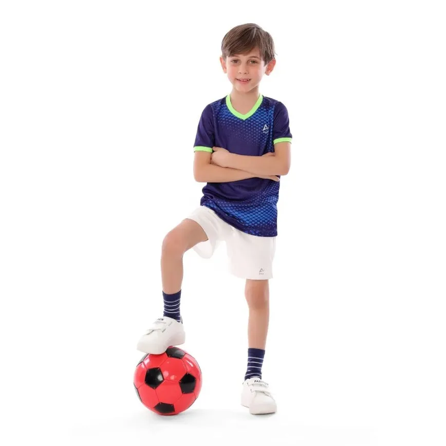 Anja Boys Blue and Green Football T-Shirt [WS]
