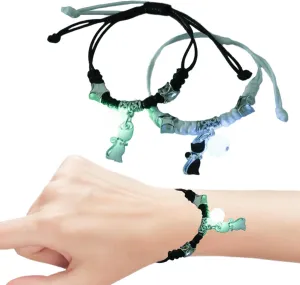AOCATE Couple Bracelets for Women Men,Adjustable Luminous Moon Star Bracelet Set - Love Gifts Jewelry, Glow in The Dark Jewelry