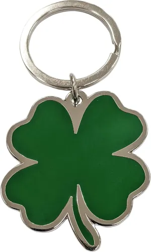 Applicable Pun Ireland Heritage Shamrock Luck of the Irish Four Leaf Clover - 1.75 inch Metal Keychain with Keyring