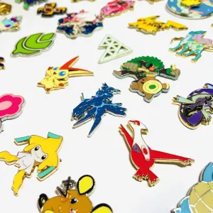 Assorted Pokemon Enamel Pins Lot No Duplicates - Official Pokemon TCG Pin