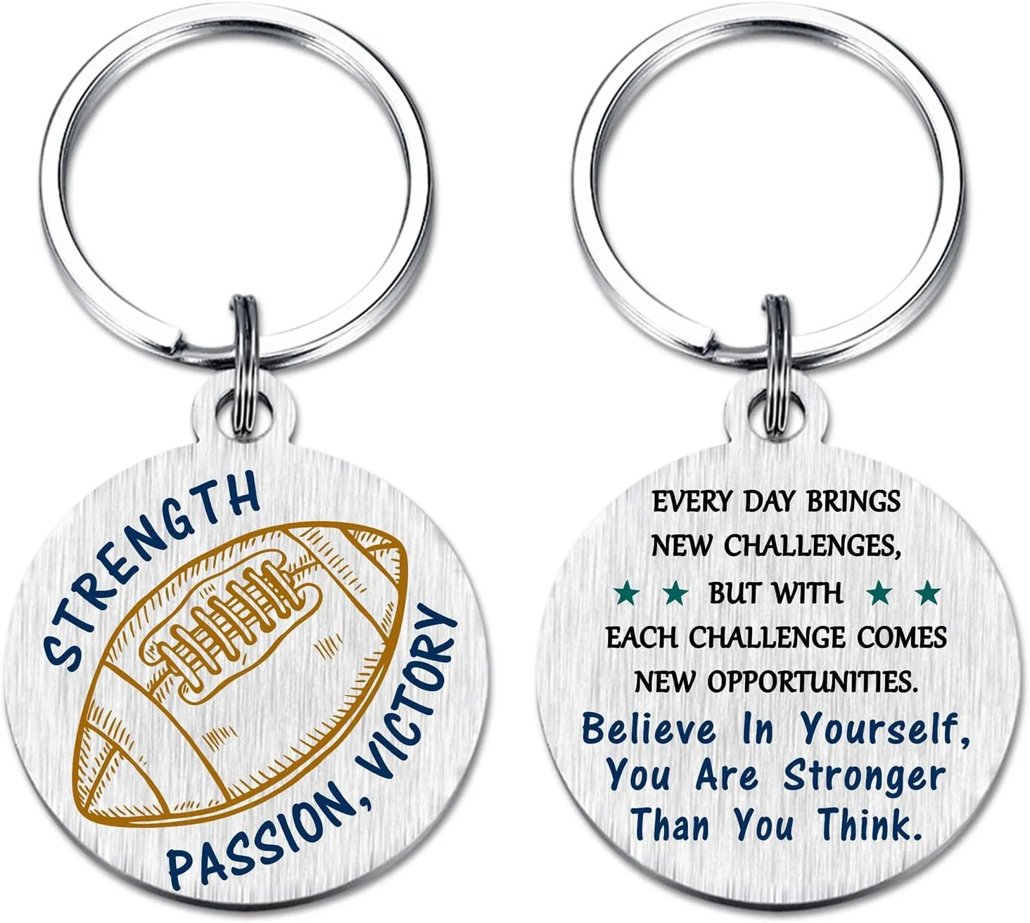 BAZLJY Teen Boys Gifts - American Football Keychain - Football Senior Night Gifts Key Ring for Football Team Players