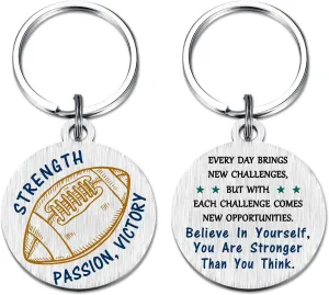 BAZLJY Teen Boys Gifts - American Football Keychain - Football Senior Night Gifts Key Ring for Football Team Players