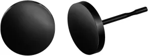 BEADNOVA Stainless Steel Stud Earrings Flat Circle Dot Earrings Fake Plugs Black Stud Piercing Post Earrings Fake Gauges for Men (2-10mm, Black, 1-3 pairs)