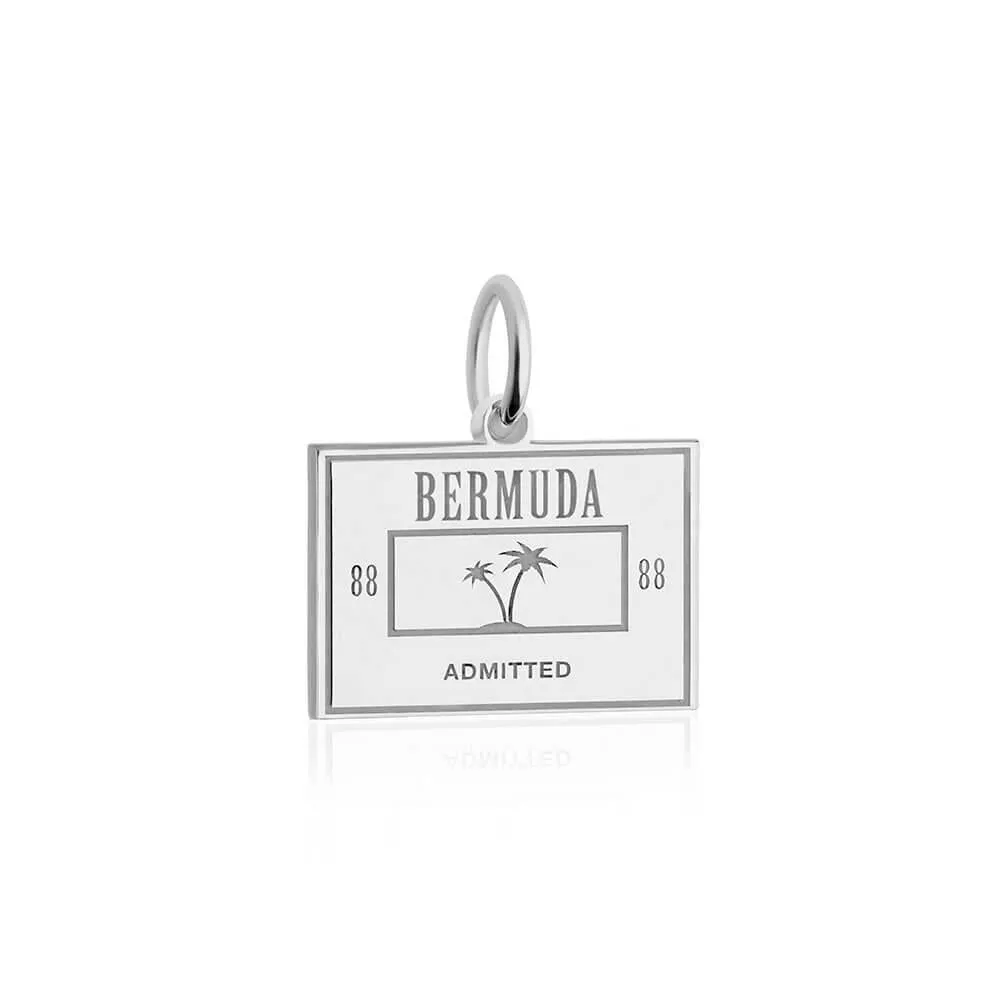 Bermuda Passport Stamp Charm Silver