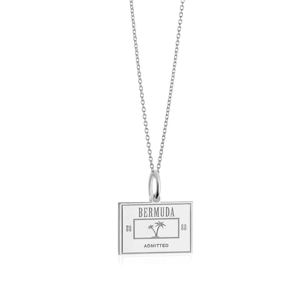 Bermuda Passport Stamp Charm Silver
