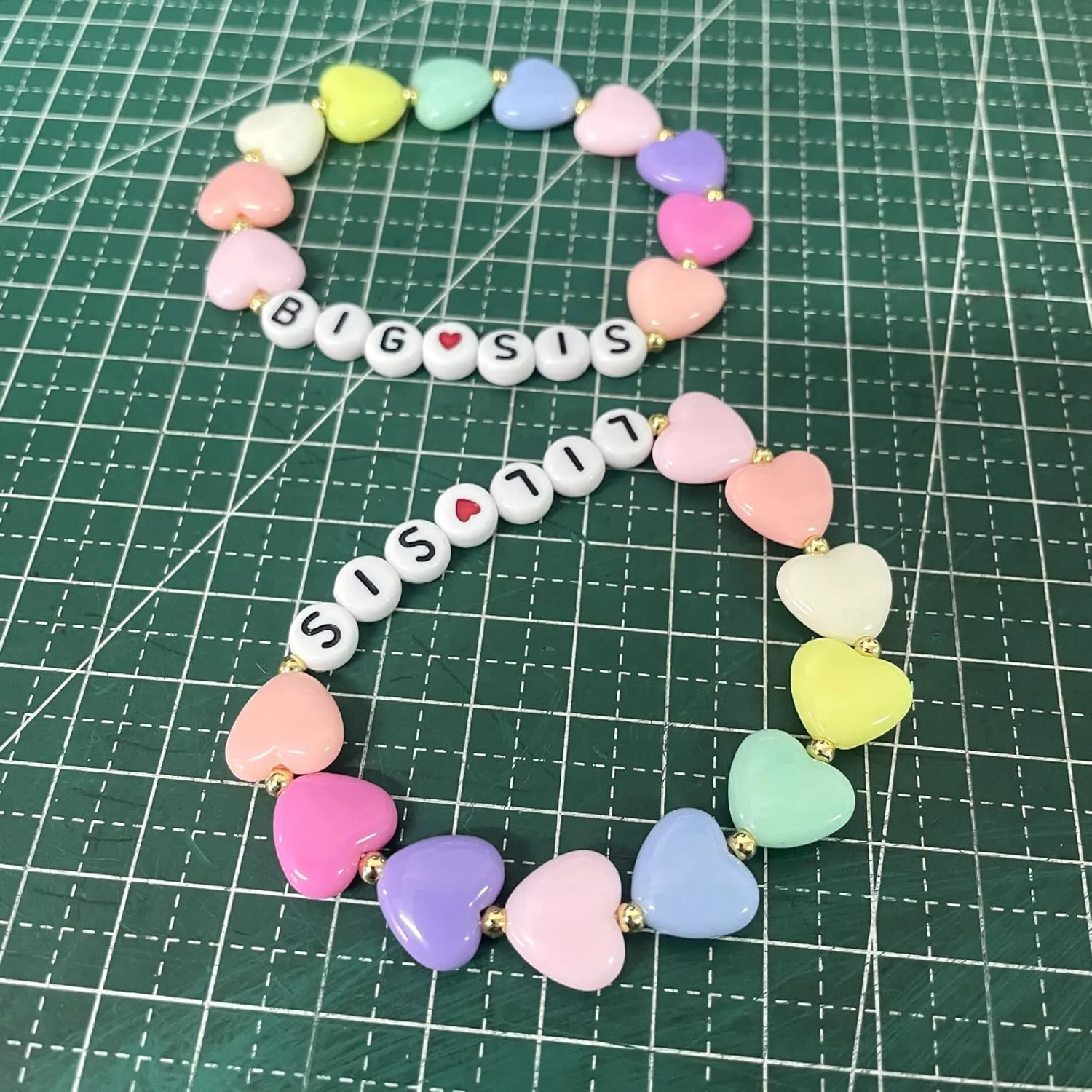 Big Sister Gifts For Little, Pastel Rainbow Heart Rainbow Ball Big Little Sister Bracelet Big Sister Announcement, Sister Birthday Jewelry