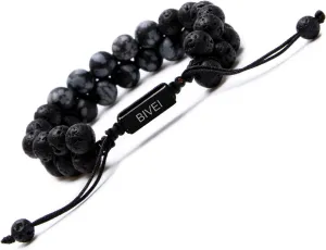 Bivei Lava Stone Beaded Bracelets Adjustable Handmade Women Braided Double Layer Semi Precious Natural Gemstone Essential Oil Diffuser Bracelet