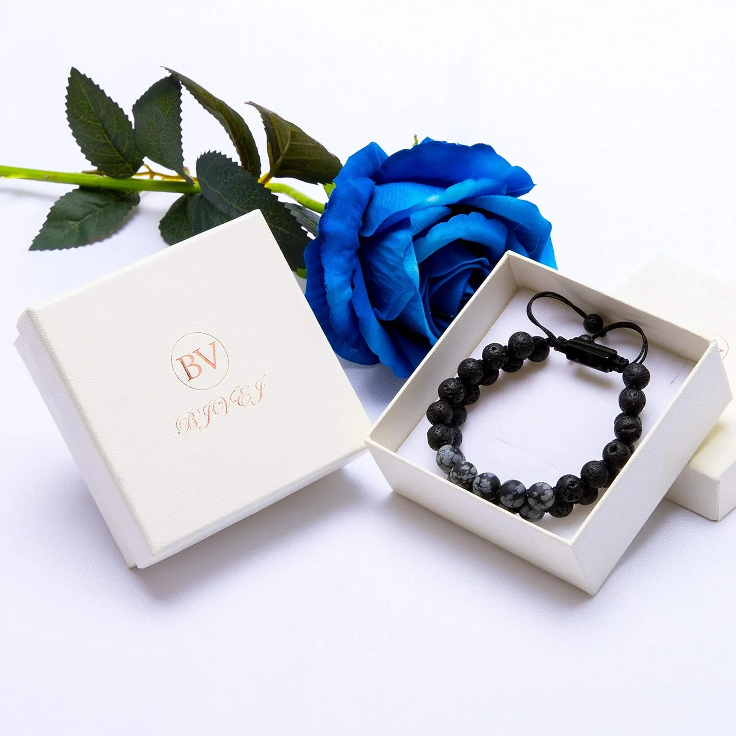 Bivei Lava Stone Beaded Bracelets Adjustable Handmade Women Braided Double Layer Semi Precious Natural Gemstone Essential Oil Diffuser Bracelet