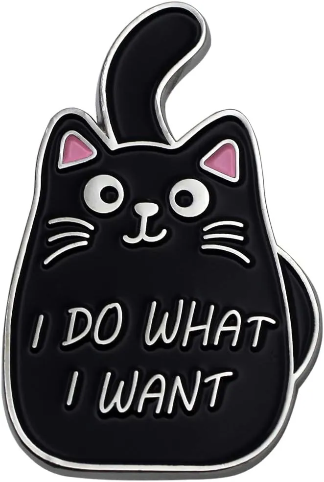 Black Cat Enamel Lapel Pin Funny Cute Cat Enamel Pins for Backpacks Hat Bags Chrismas Birthday Gift
