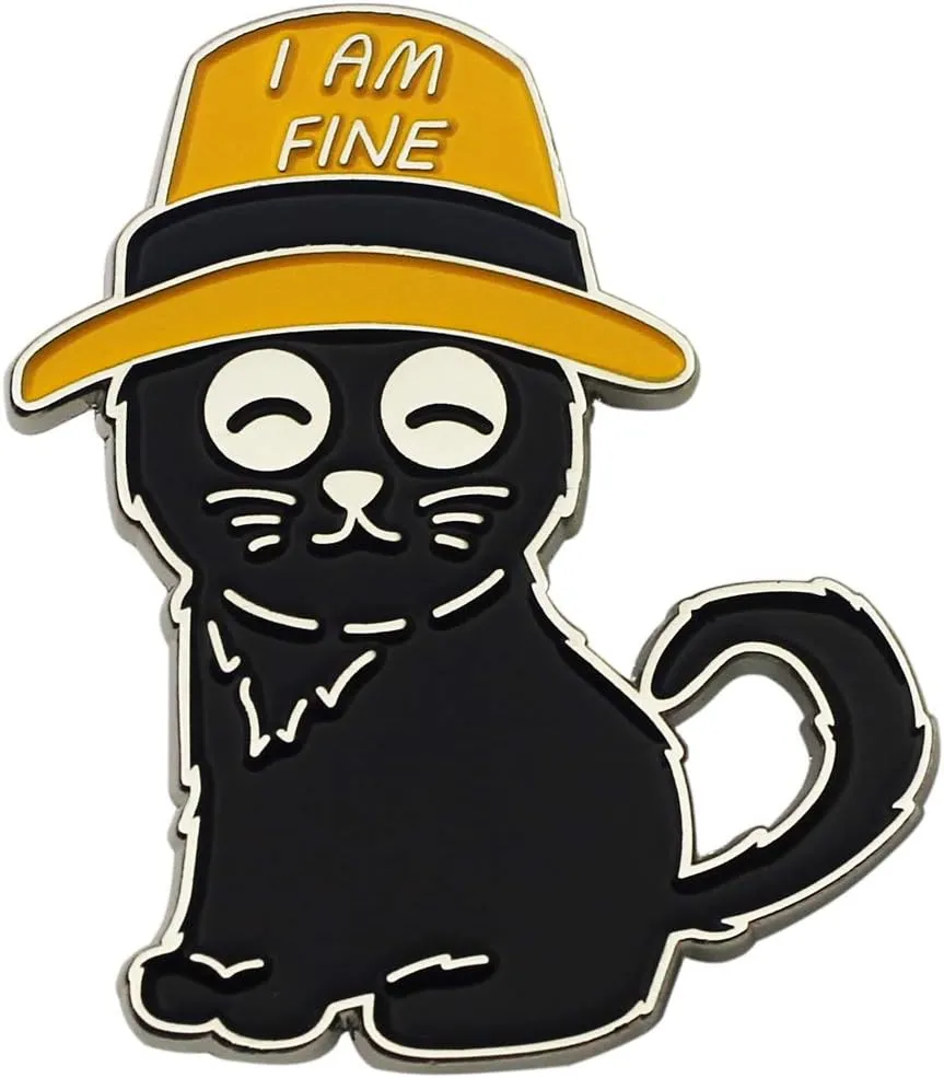 Black Cat Enamel Lapel Pin Funny Cute Cat Enamel Pins for Backpacks Hat Bags Chrismas Birthday Gift