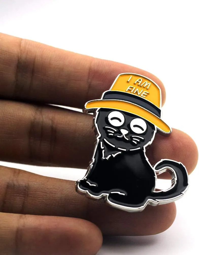 Black Cat Enamel Lapel Pin Funny Cute Cat Enamel Pins for Backpacks Hat Bags Chrismas Birthday Gift