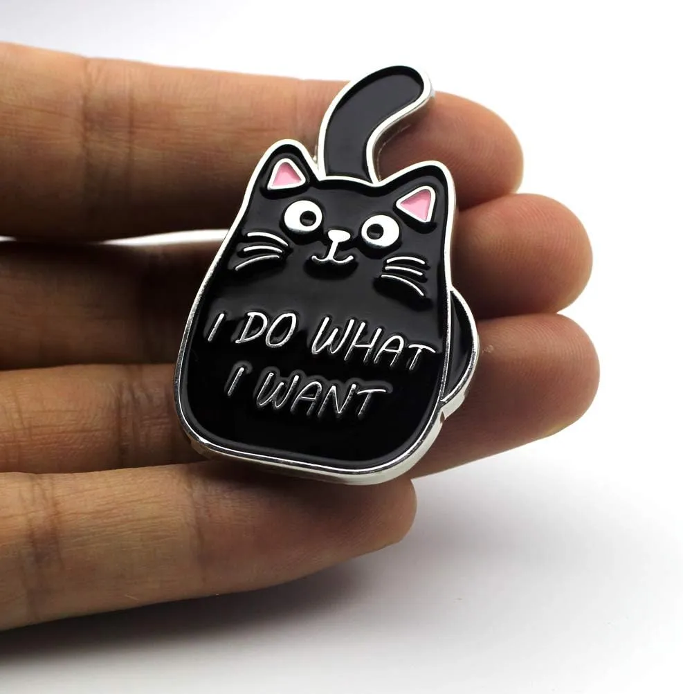 Black Cat Enamel Lapel Pin Funny Cute Cat Enamel Pins for Backpacks Hat Bags Chrismas Birthday Gift
