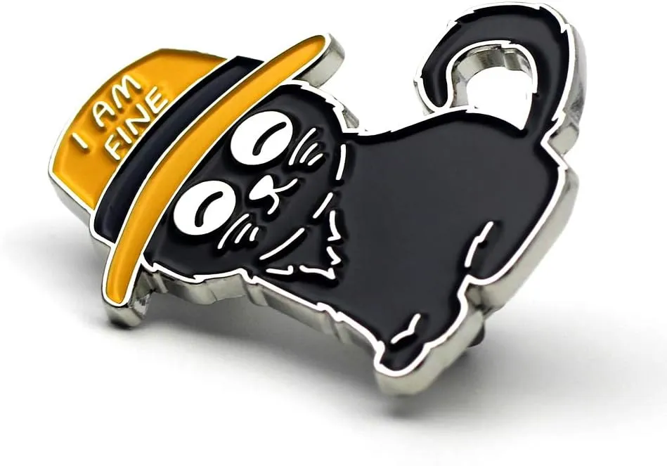 Black Cat Enamel Lapel Pin Funny Cute Cat Enamel Pins for Backpacks Hat Bags Chrismas Birthday Gift