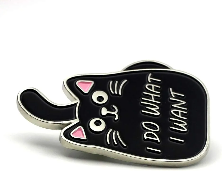 Black Cat Enamel Lapel Pin Funny Cute Cat Enamel Pins for Backpacks Hat Bags Chrismas Birthday Gift