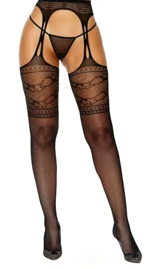 Black Suspender Pantyhose