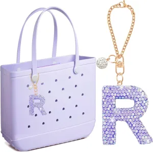 Bogg Bag Accessories,Bogg Bag Charms Keychain for Women Girls,Letter Charms for Beach Bitty Bogg Handbags Tote Bags