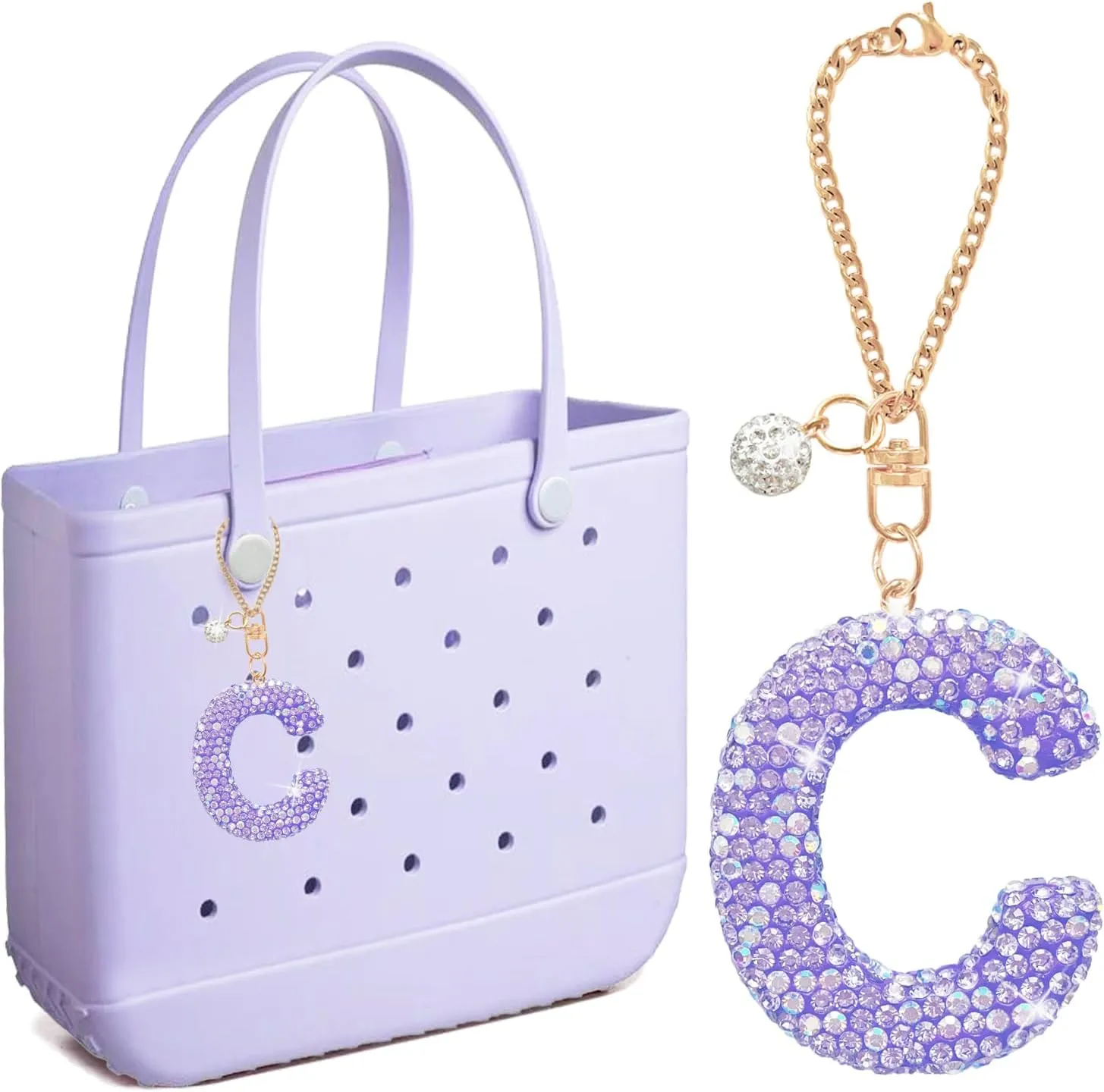 Bogg Bag Accessories,Bogg Bag Charms Keychain for Women Girls,Letter Charms for Beach Bitty Bogg Handbags Tote Bags